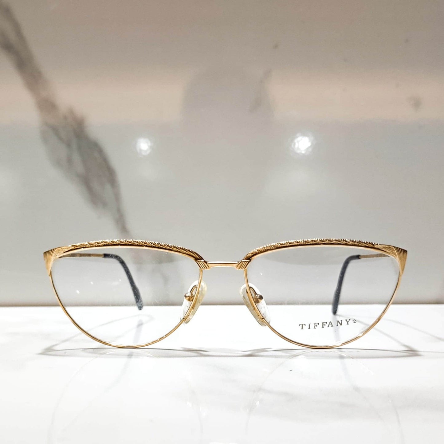 Occhiali da sole vintage anni '90 Tiffany T47 lunetta tonalità zonnebril Lenti placcate oro