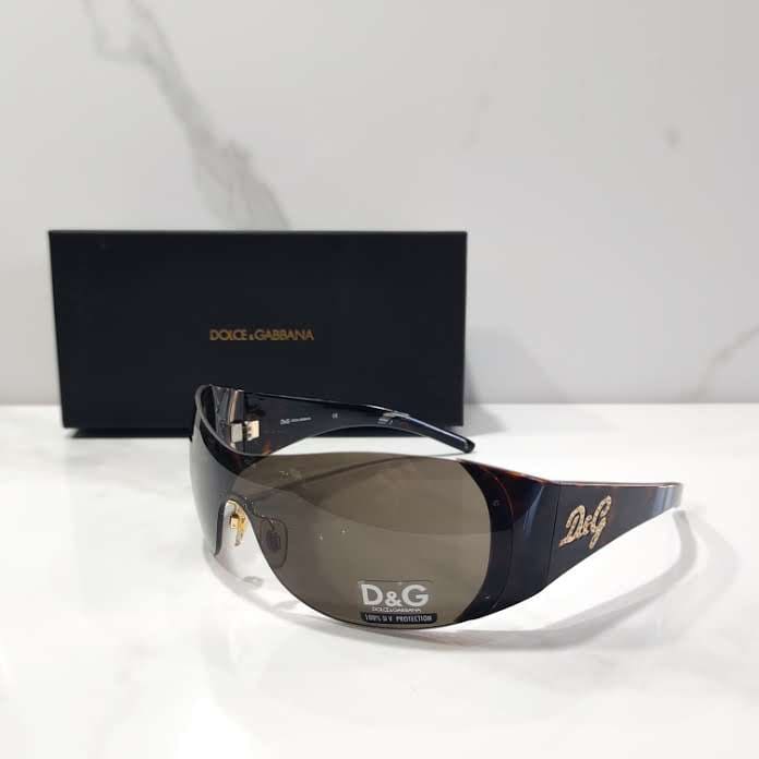 Dolce e Gabbana 8037B Y2K occhiali da sole vintage occhiali gafas wrap shield