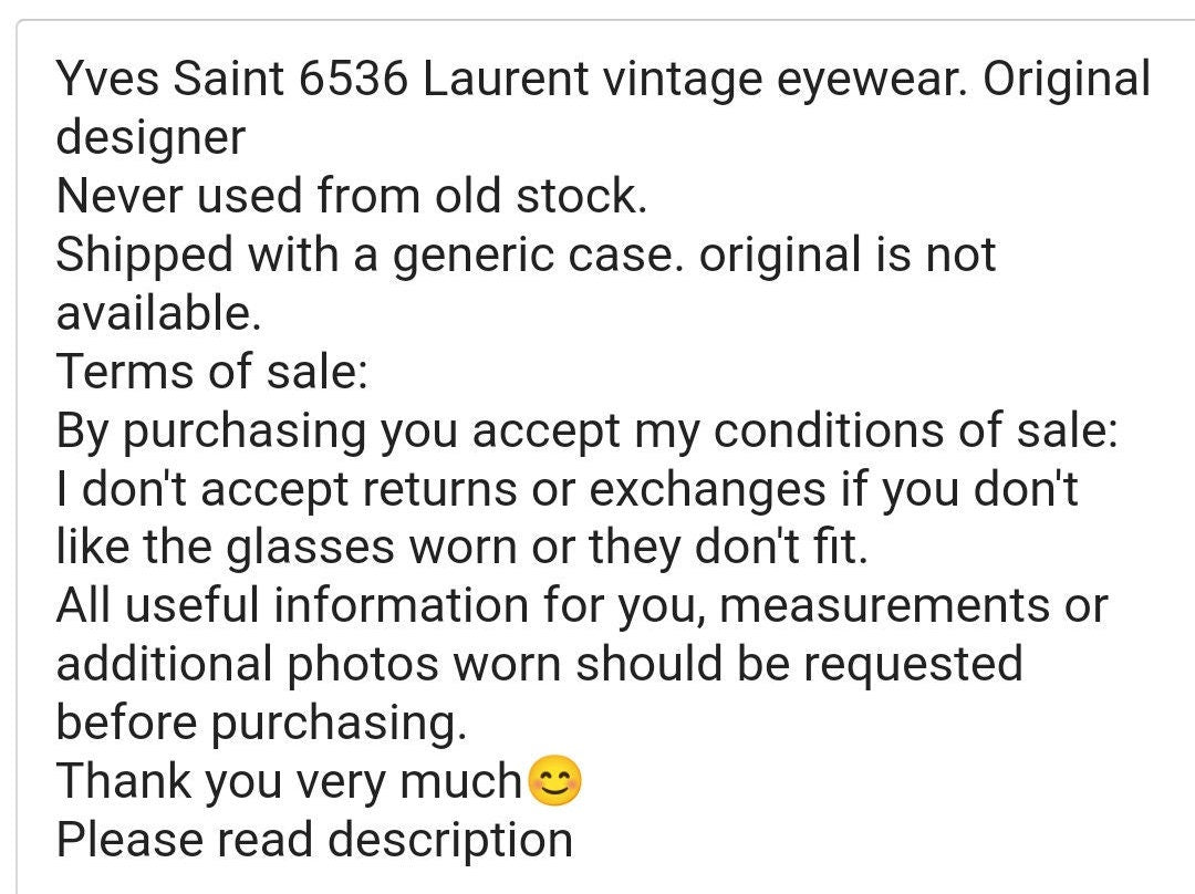 Yves Saint Laurent 6536 occhiali da sole vintage occhiali lunetta brille y2k anni '90