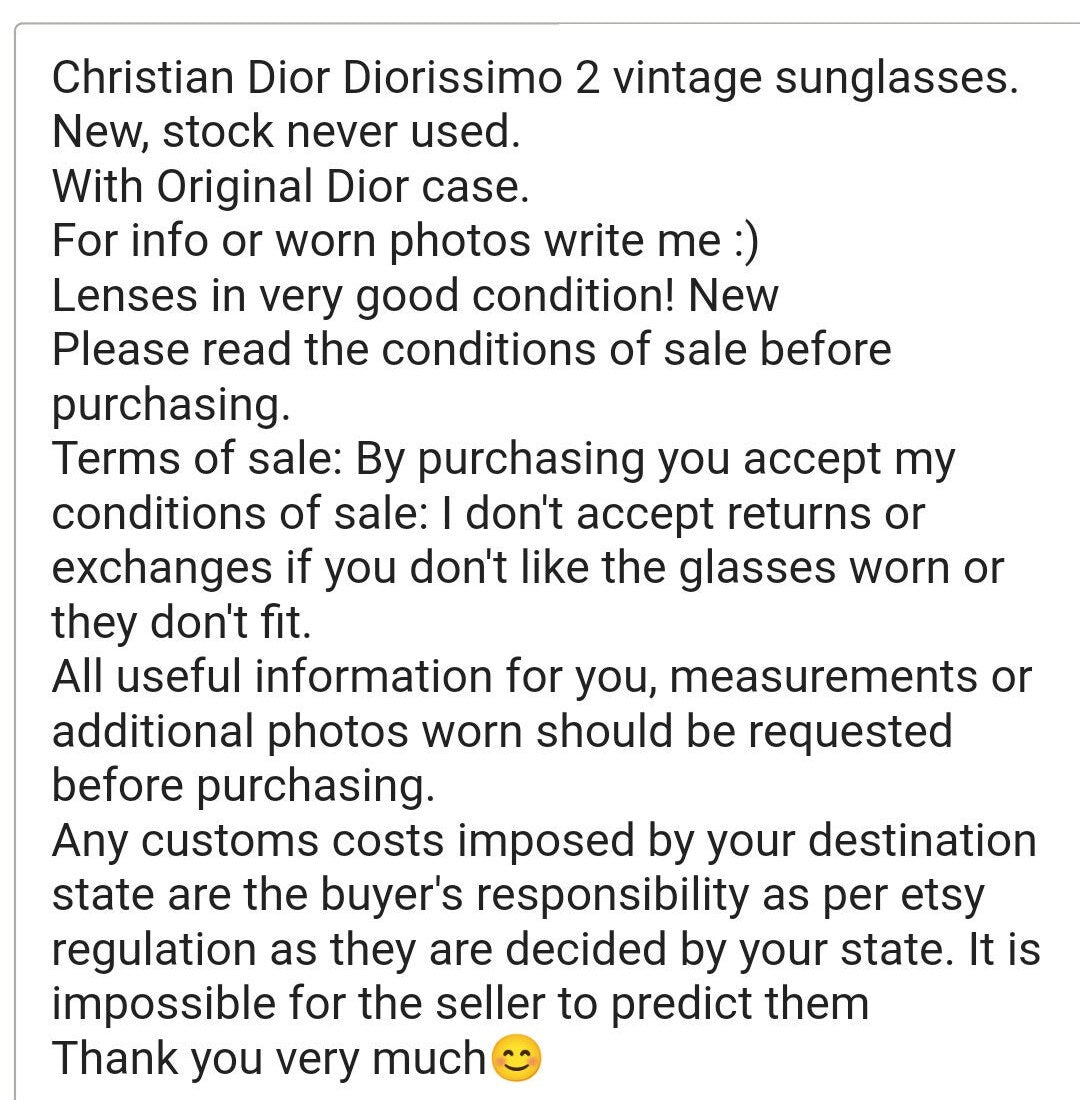 Dior Diorissimo 2 occhiali da sole vintage avvolgenti con protezione avvolgente occhiali gafas Y2k NOS mai indossati