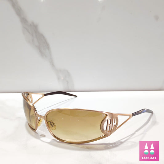 Roberto Cavalli occhiali da sole vintage lunetta brille y2k shades glasant wrap shield oro