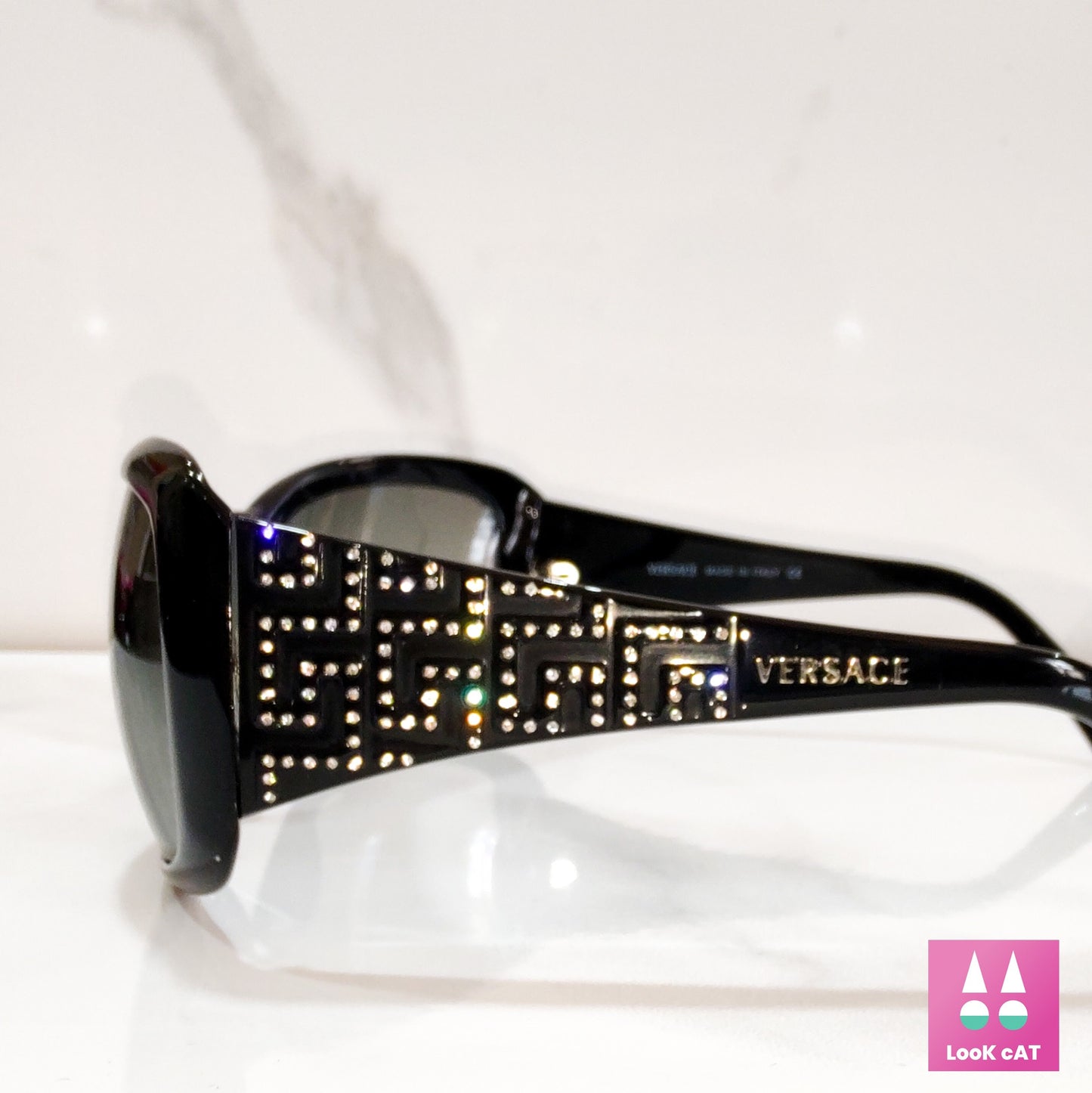 Versace 4069 occhiali da sole vintage avvolgenti con scudo occhiali gafas anni '90 y2k NOS