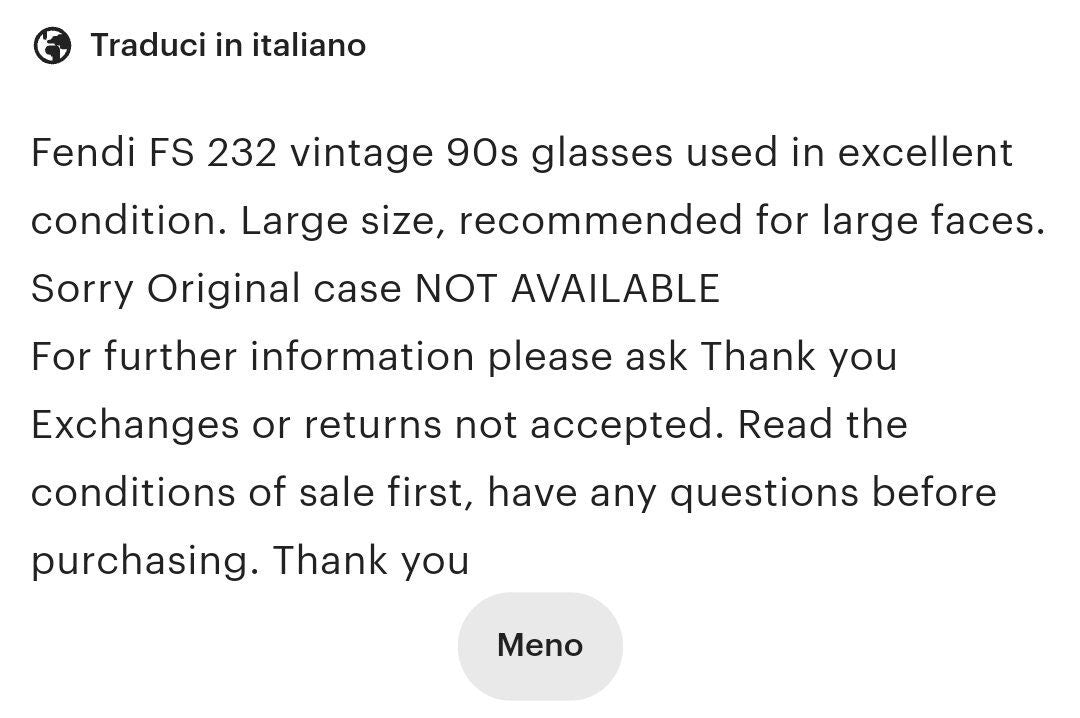 Fendi FS232 occhiali da sole vintage giano anni '90 Y2k lunetta brille occhiali suola gafas