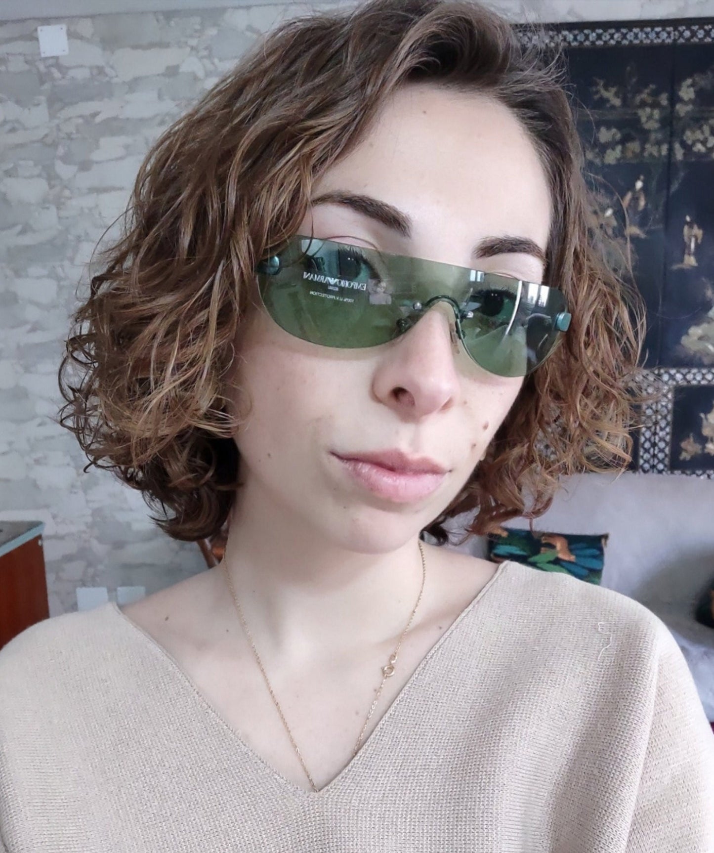 Occhiali da sole Emporio Armani 630 con rara lunetta brille in tonalità y2k anni '90