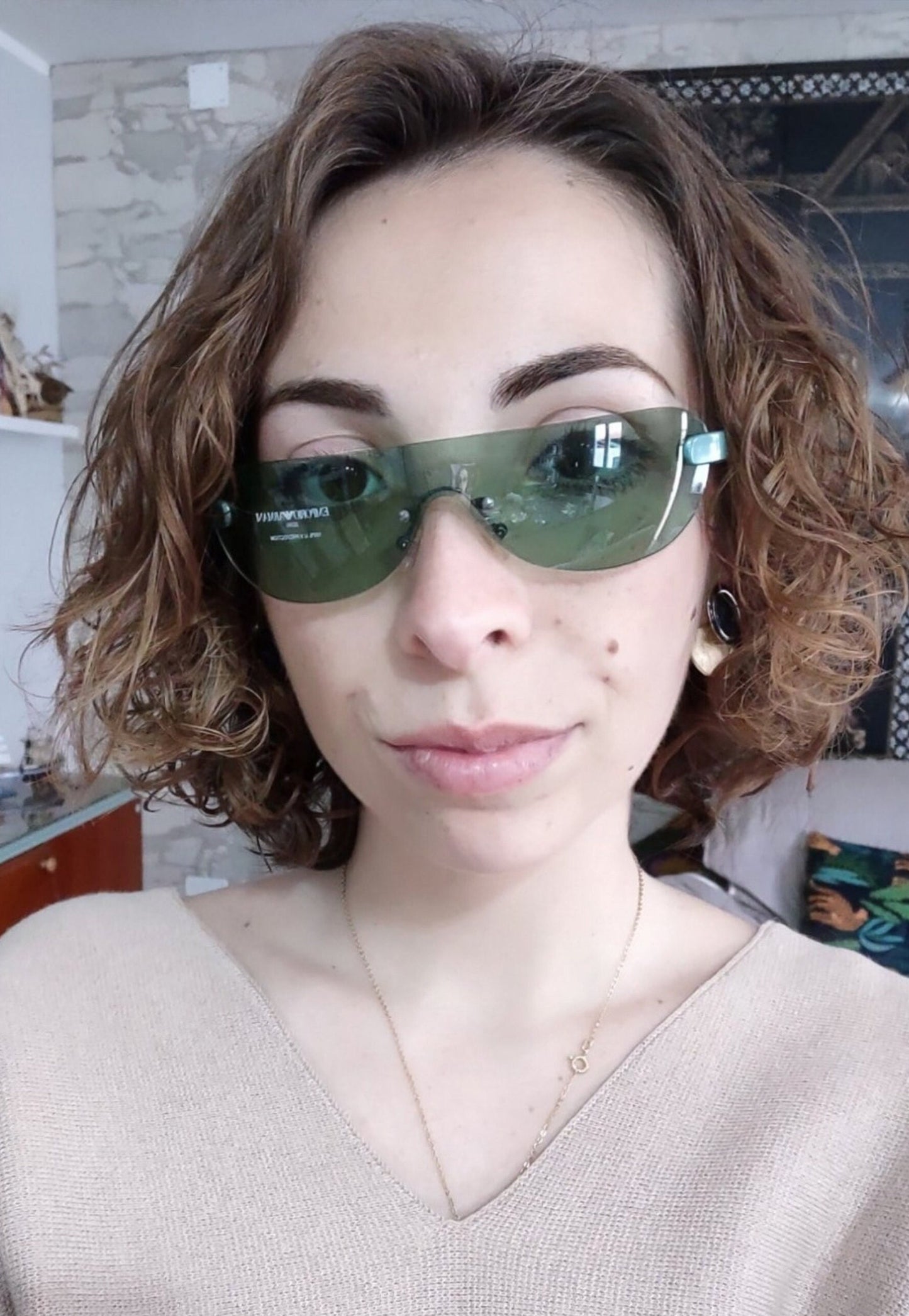 Occhiali da sole Emporio Armani 630 con rara lunetta brille in tonalità y2k anni '90