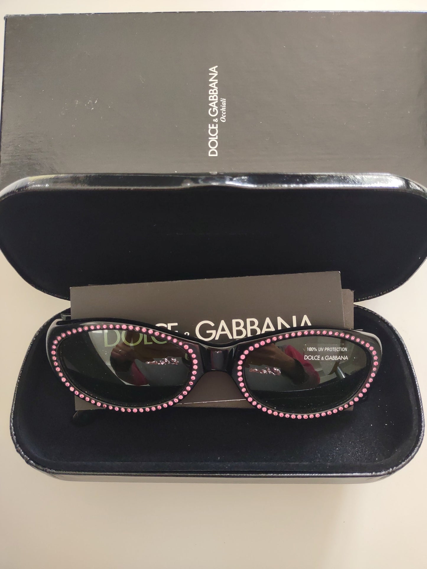 Occhiali da sole vintage Dolce e Gabbana DG 533S Y2K Rosa NOS DeG strass occhiali gafas