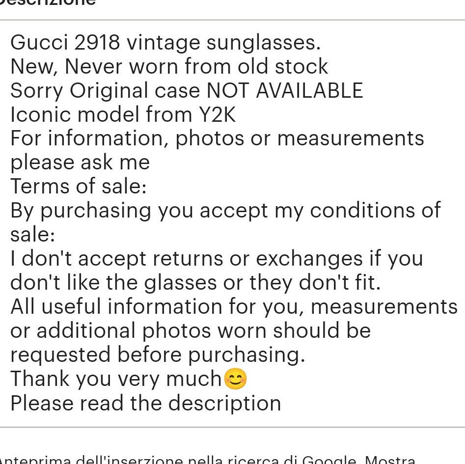 Gucci GG 2918 iconici occhiali da sole vintage avvolgenti con scudo avvolgente occhiali lunetta brille y2k