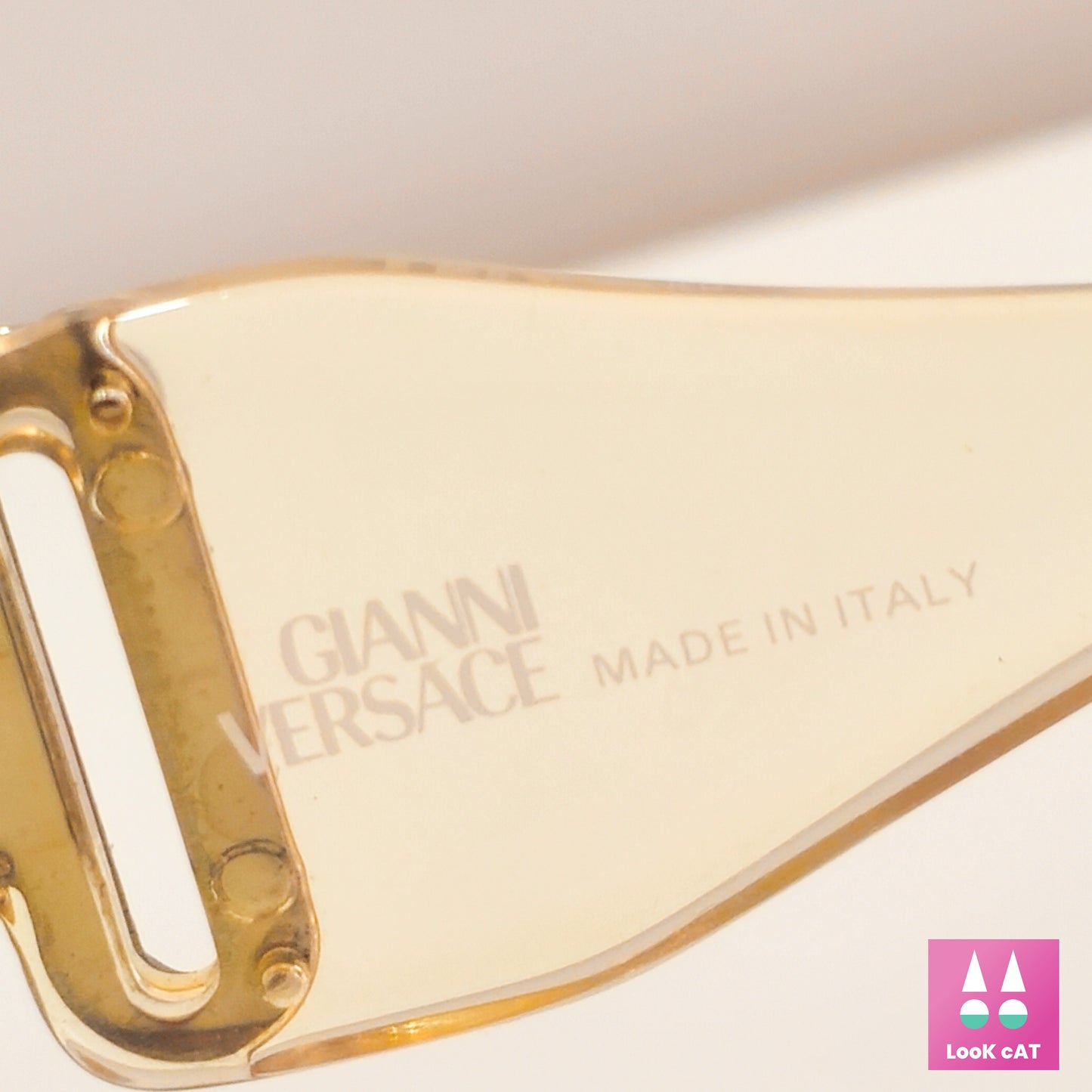 Gianni Versace mod. 413 occhiali da sole vintage rari con lunetta trasparente brillante anni '90 Biggie