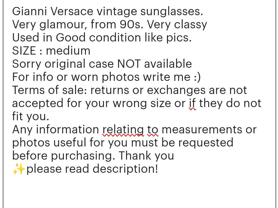 Gianni Versace 422 E occhiali da sole vintage con montatura per occhiali gafas anni '90 y2k