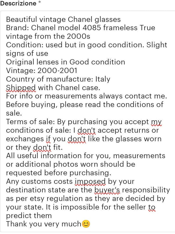 Occhiali da sole Chanel 4085 Y2K rimless lunetta brille tonalità anni '90