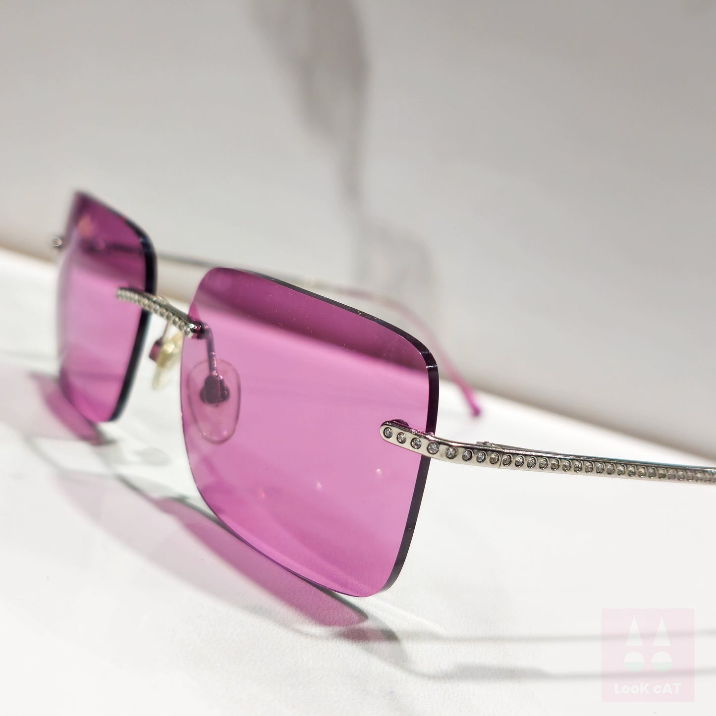 Occhiali da sole Chanel modello 4101 Lenti rosa lunetta brille sfumature y2k senza montatura