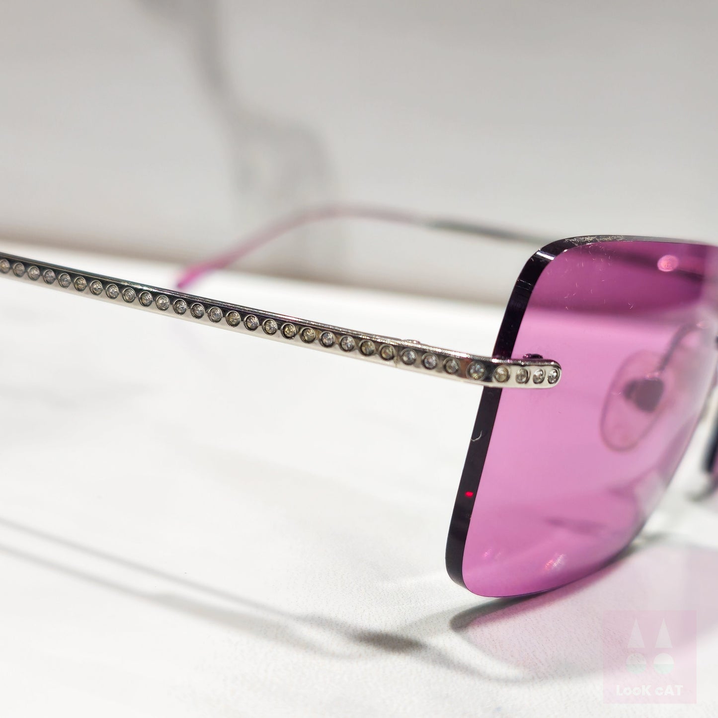 Occhiali da sole Chanel modello 4101 Lenti rosa lunetta brille sfumature y2k senza montatura