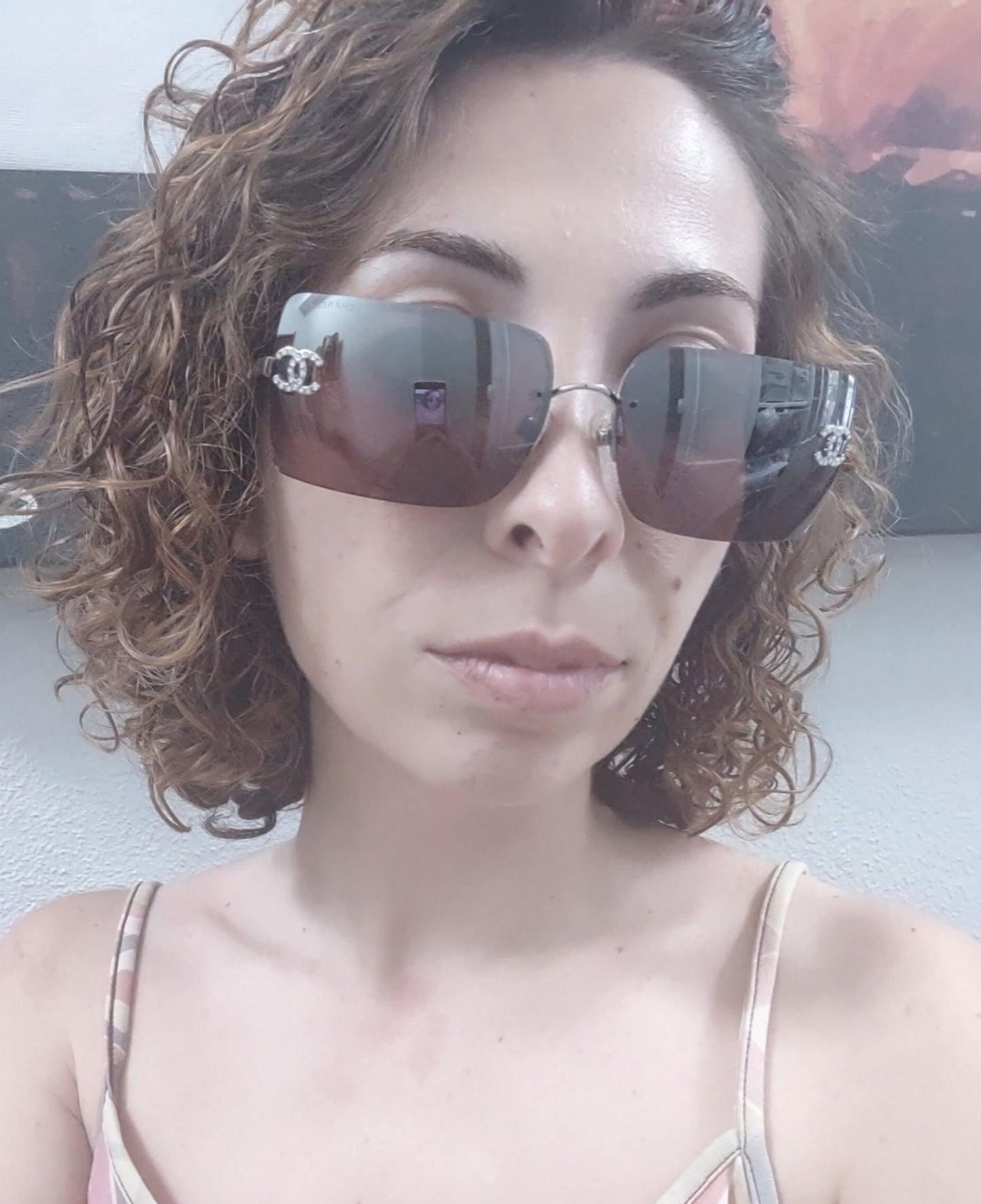 Occhiali da sole Chanel modello 4092-b, tonalità lunette brille y2k senza montatura