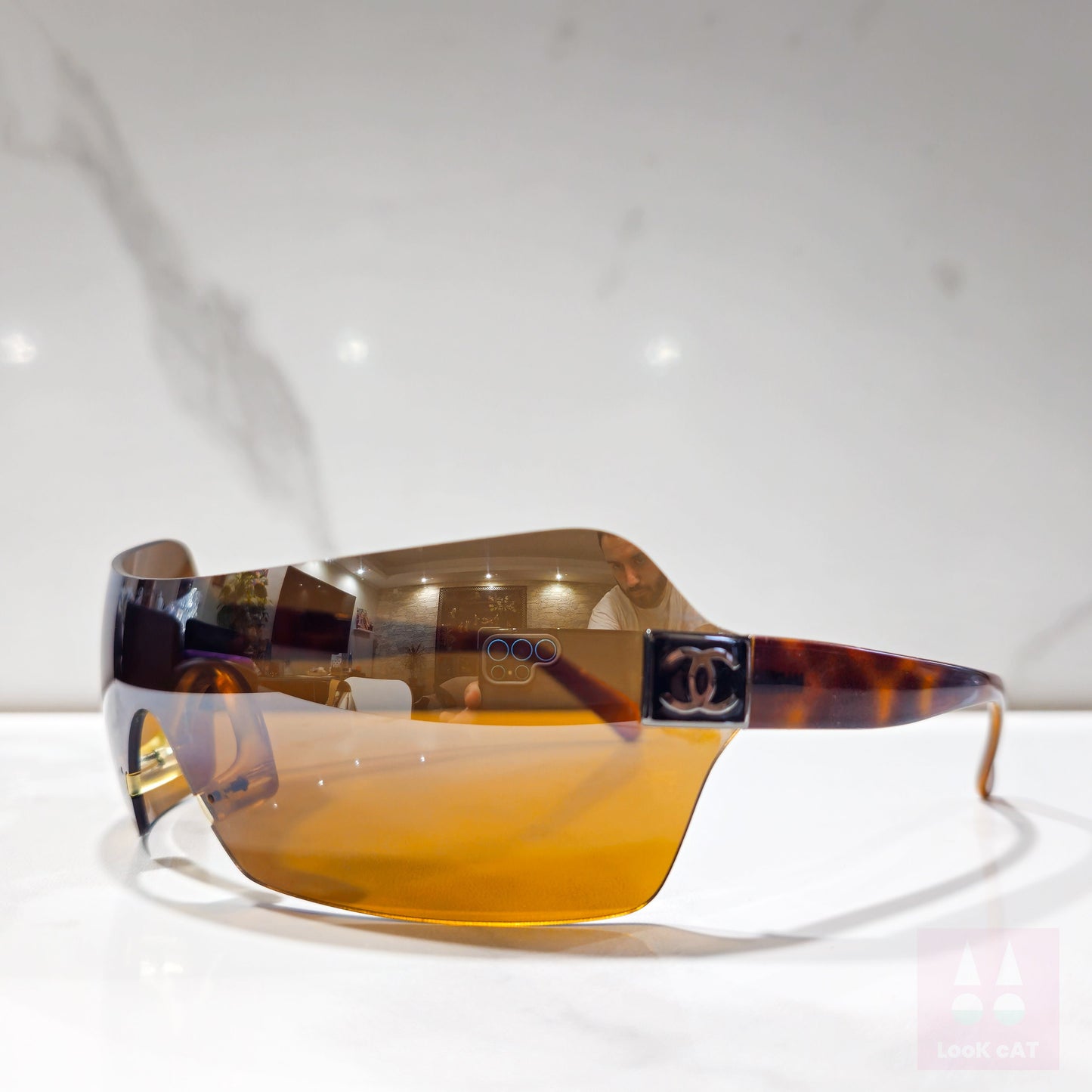 Occhiali da sole Chanel 4109 originali vintage con scudo avvolgente lunetta brille tonalità y2k