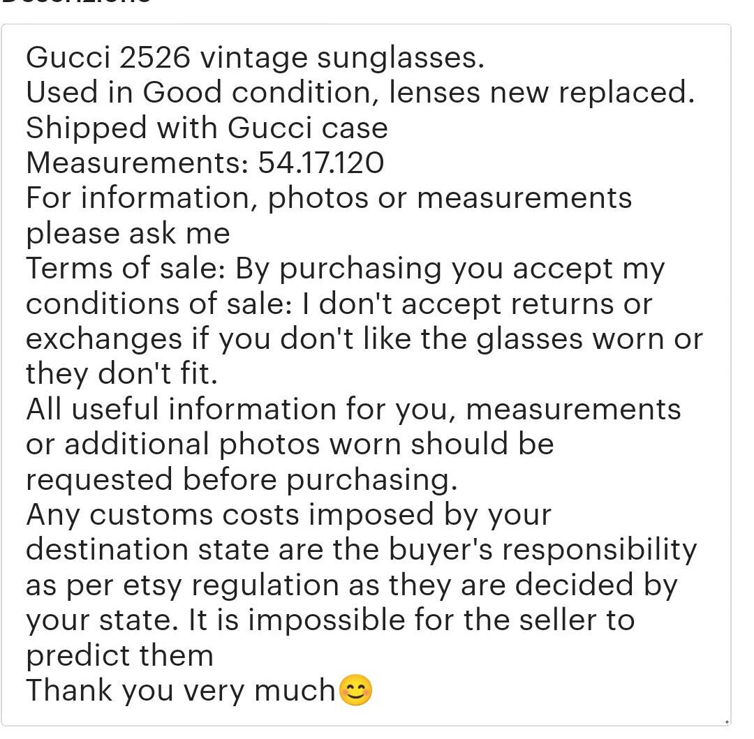 Occhiali da sole vintage Gucci GG 2526 occhiali lunette brille y2k anni ’90 Tom Ford era Bella Hadid