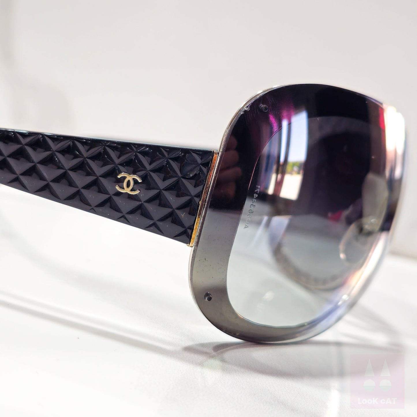 Chanel 4159 occhiali da sole vintage lunetta brille tonalità y2k autentico scudo avvolgente