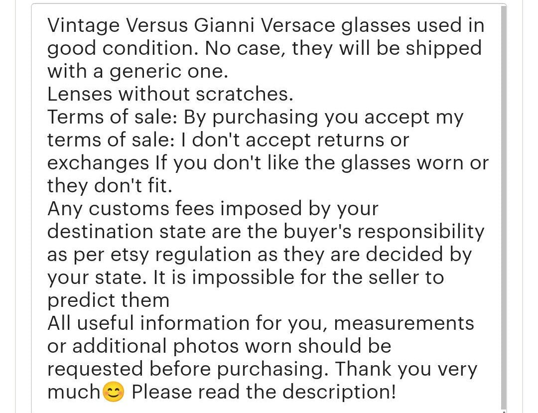 Occhiali da sole vintage Gianni Versace Versus mod E48 Y2K anni '90 lunetta brille