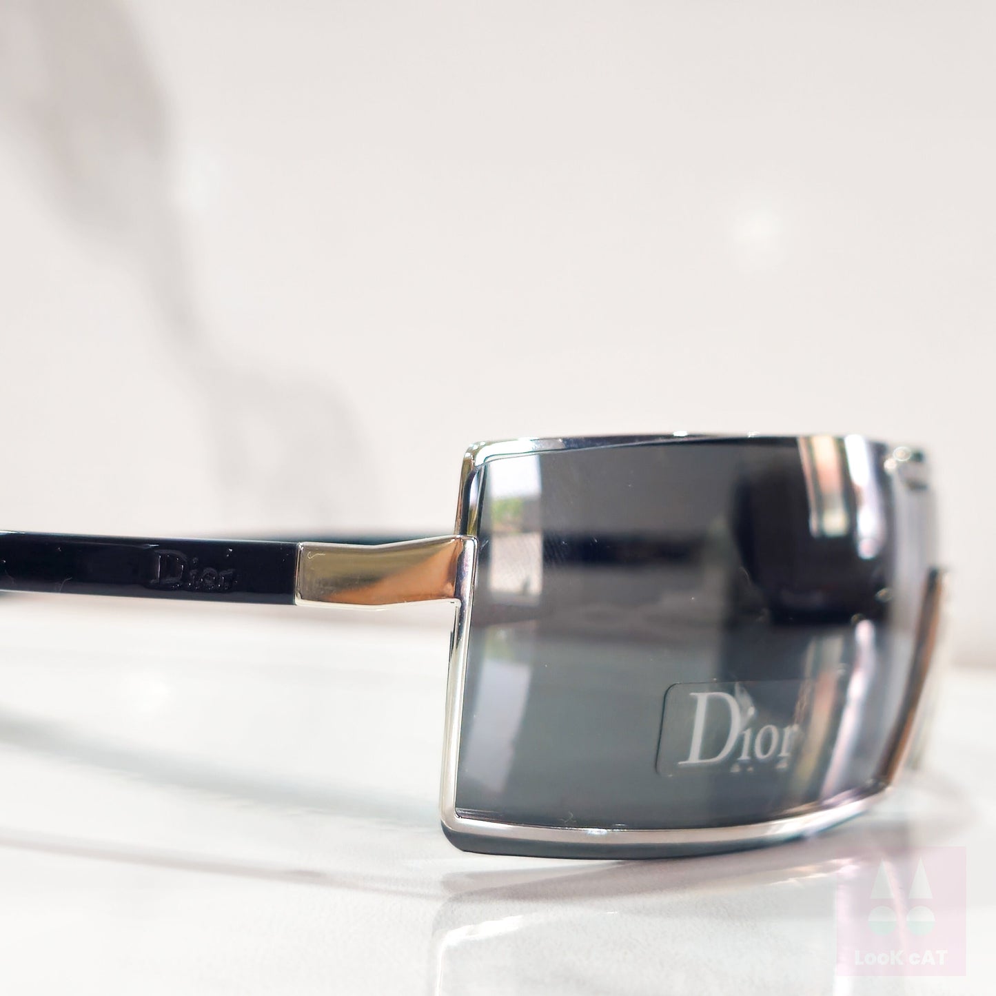 Christian Dior Viktim 2 occhiali da sole vintage neri, maschera avvolgente