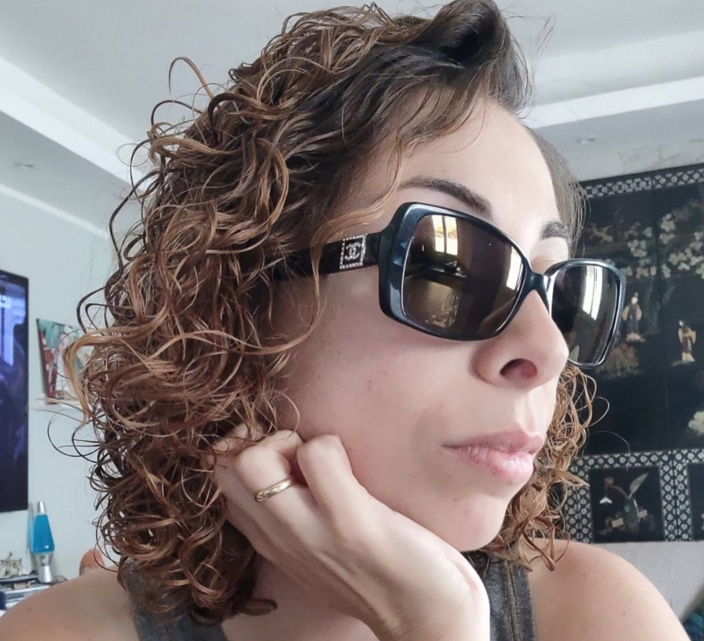 Occhiali da sole Chanel vintage mod 3063 lunetta brille tonalità y2k nero autentico