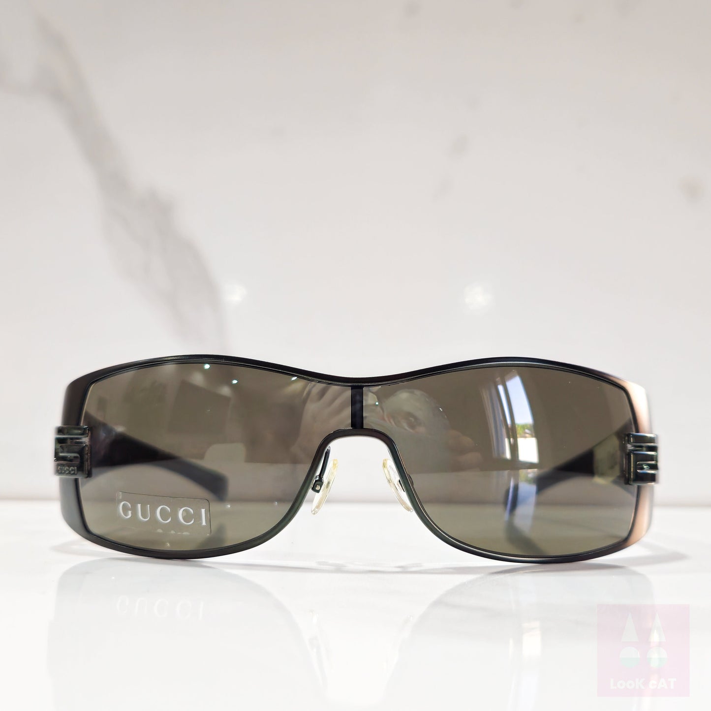 Gucci GG 1804 occhiali da sole vintage avvolgenti con scudo occhiali lunetta brille y2k