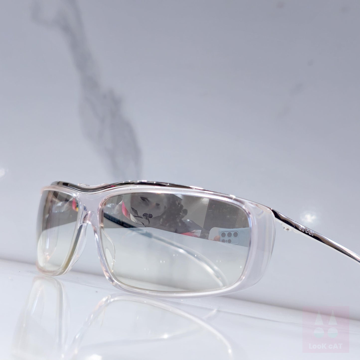 Gucci GG 1420 occhiali da sole vintage avvolgenti con scudo occhiali lunetta brille y2k