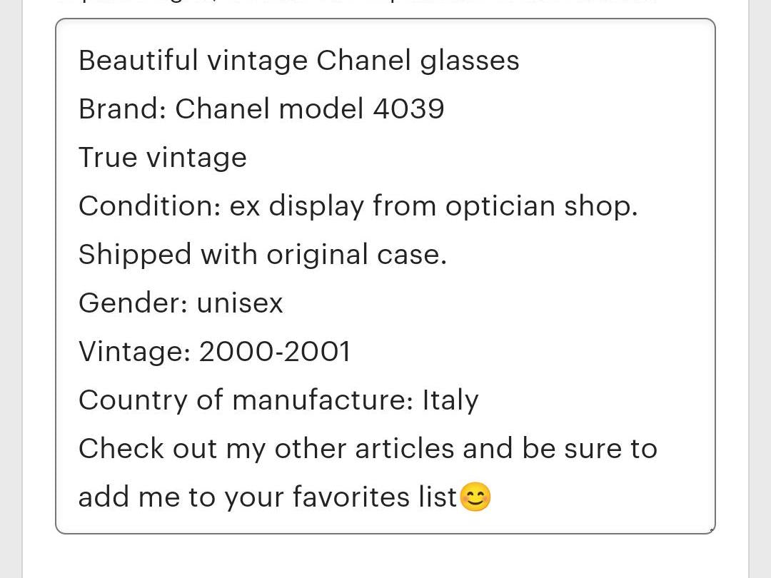 Occhiali da sole Chanel 4109 originali vintage con scudo avvolgente lunetta brille tonalità y2k