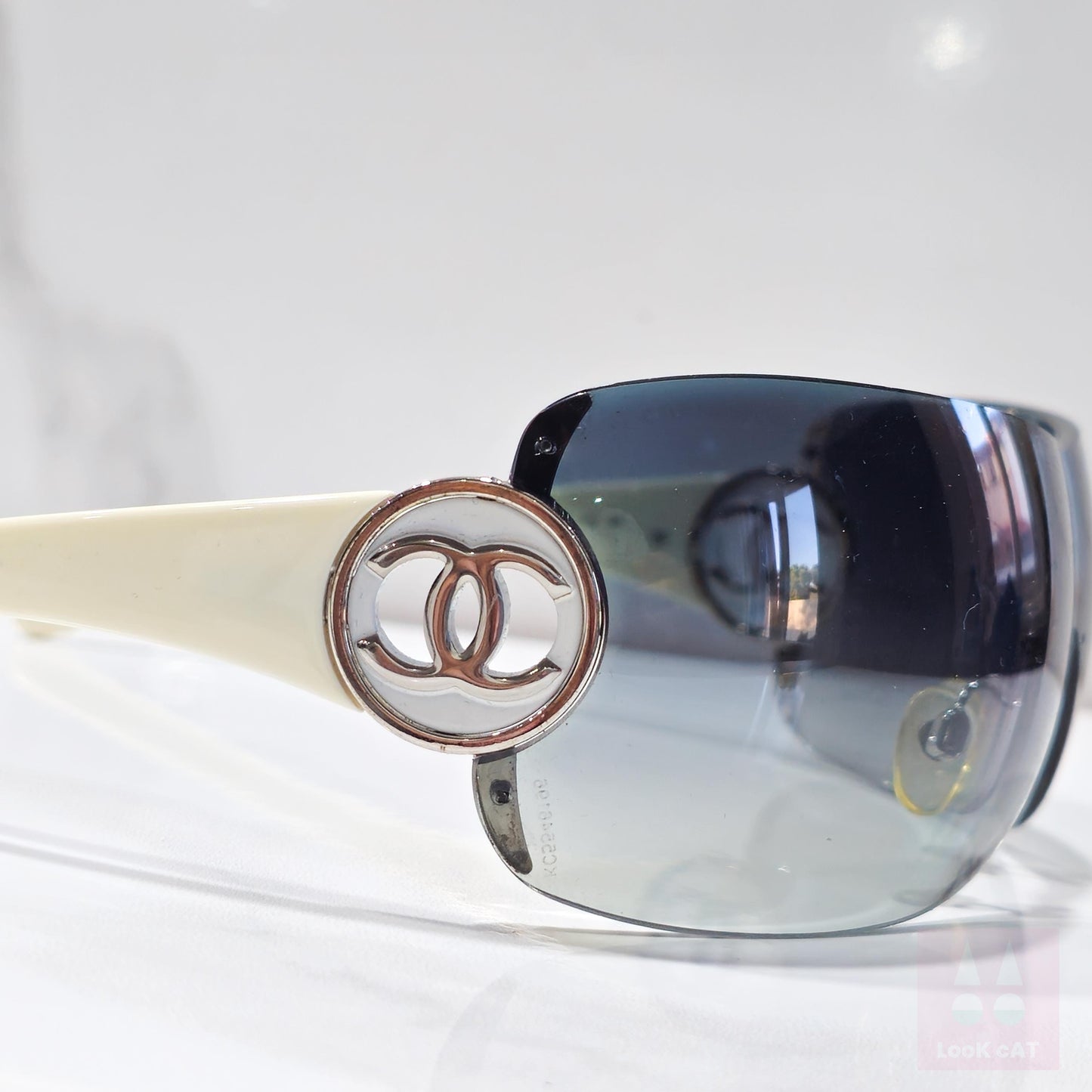 Occhiali da sole Chanel 4145 vintage avvolgenti scudo lunette brille y2k shades