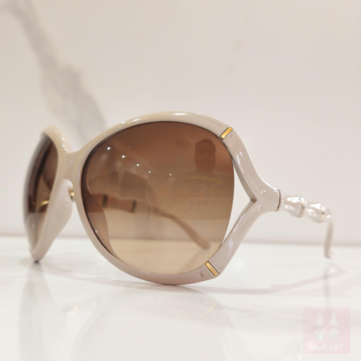 Gucci Bamboo GG 3509 occhiali da sole vintage con lunetta brillante anni '90 y2k