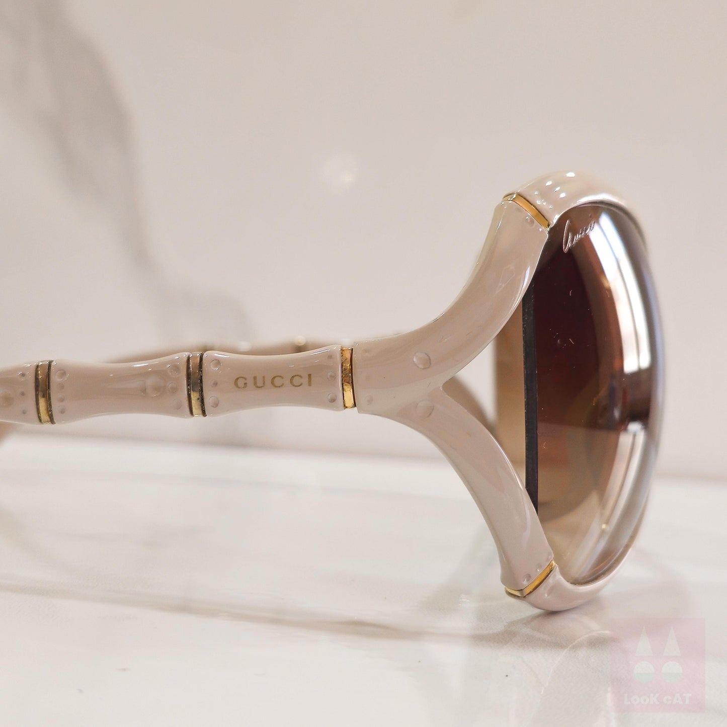 Gucci Bamboo GG 3509 occhiali da sole vintage con lunetta brillante anni '90 y2k