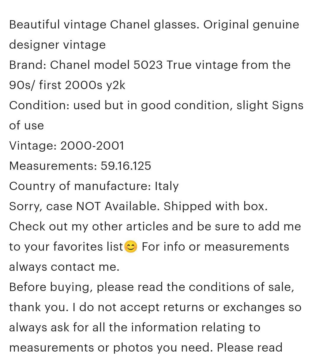 Occhiali da sole vintage Chanel 5050 neri lunette brille anni '90 y2k originali