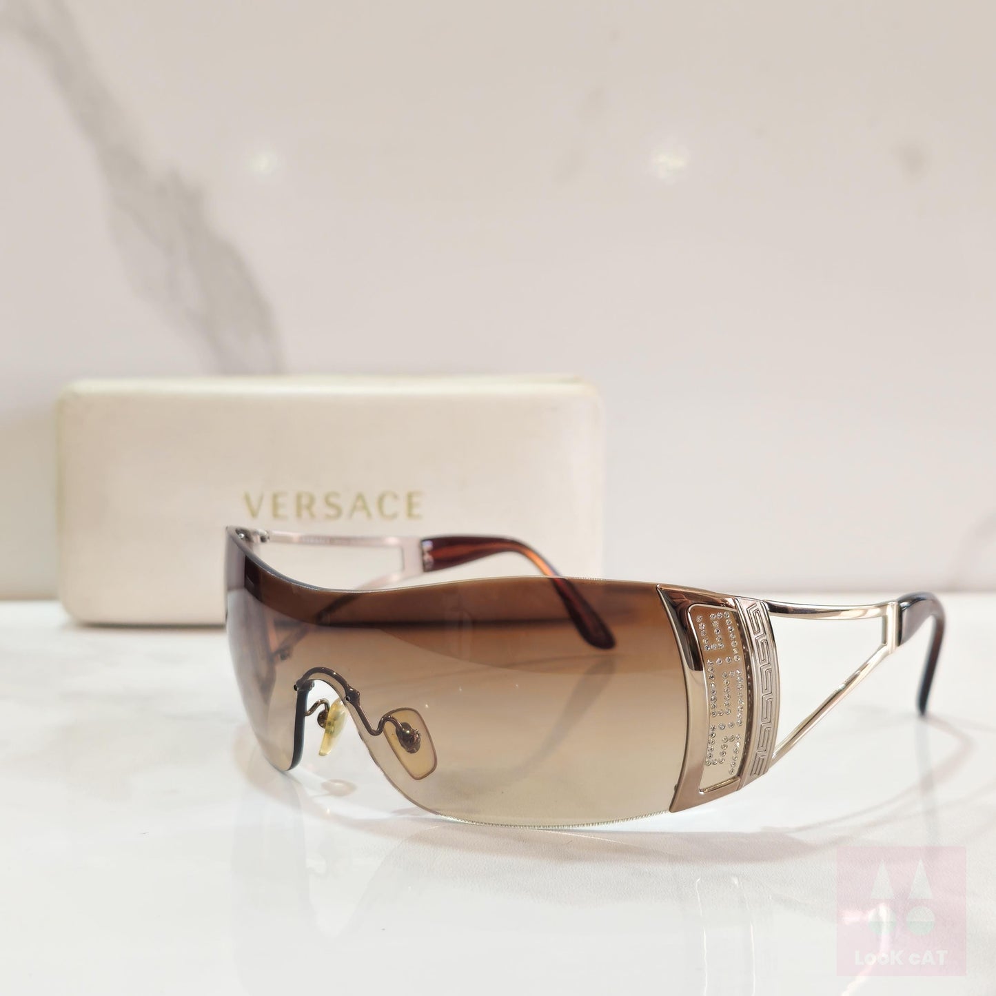 Versace mod 2058 occhiali da sole lunette brille 90s shades Y2K shield wraparound