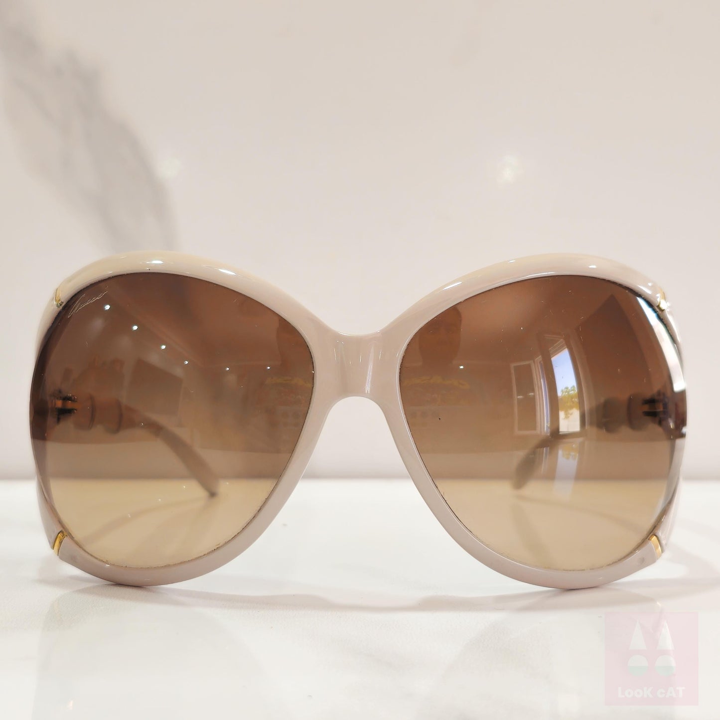 Gucci Bamboo GG 3509 occhiali da sole vintage con lunetta brillante anni '90 y2k