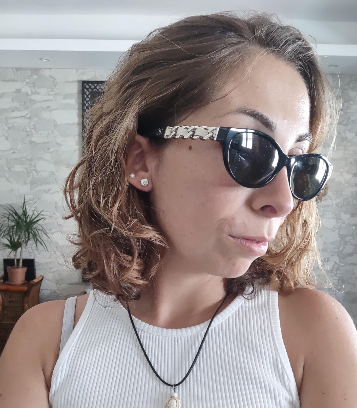 Occhiali da sole vintage Chanel 3223 neri lunette brille anni '90 y2k originali