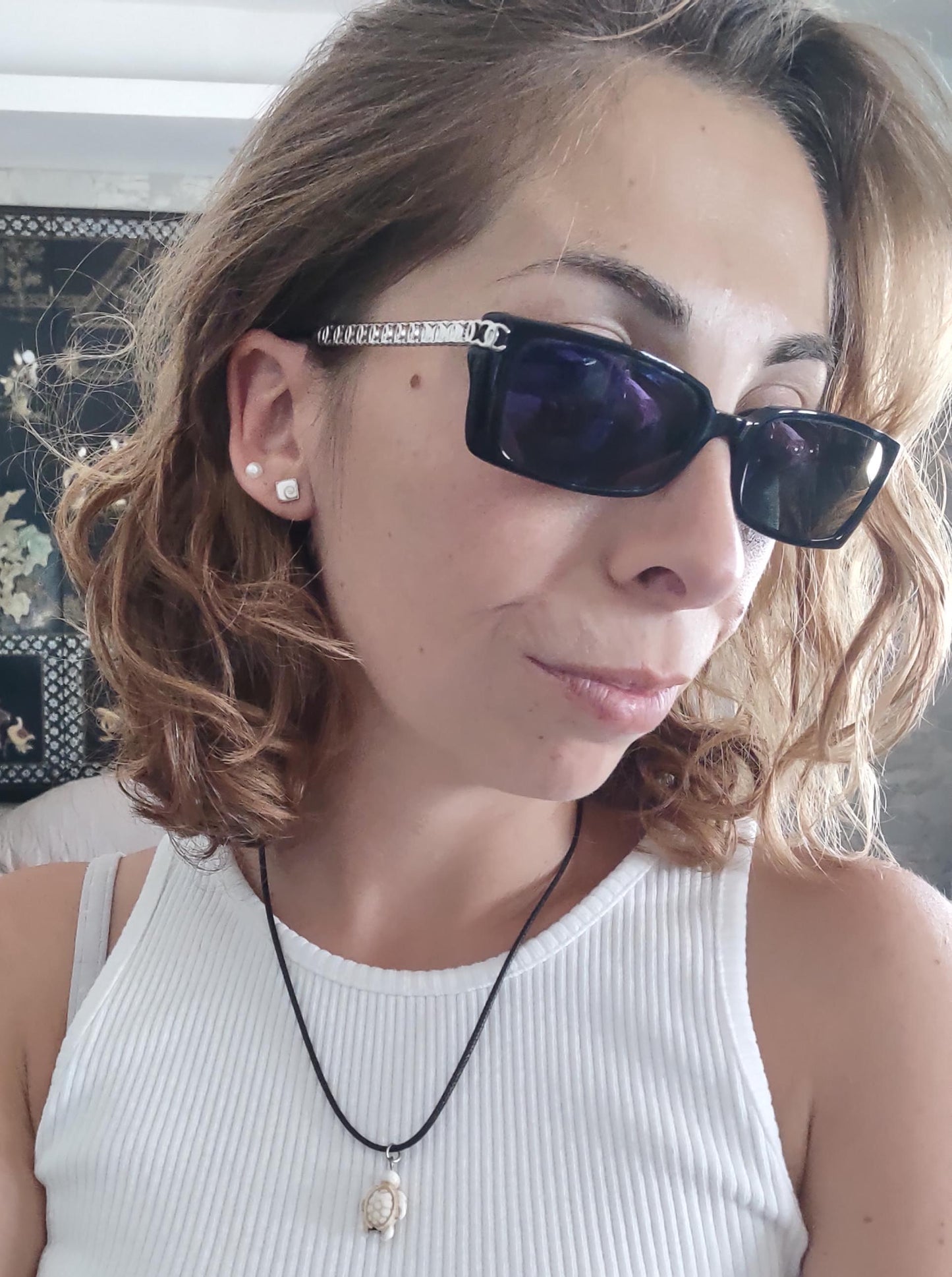 Occhiali da sole vintage Chanel 3018 neri lunette brille anni '90 y2k originali