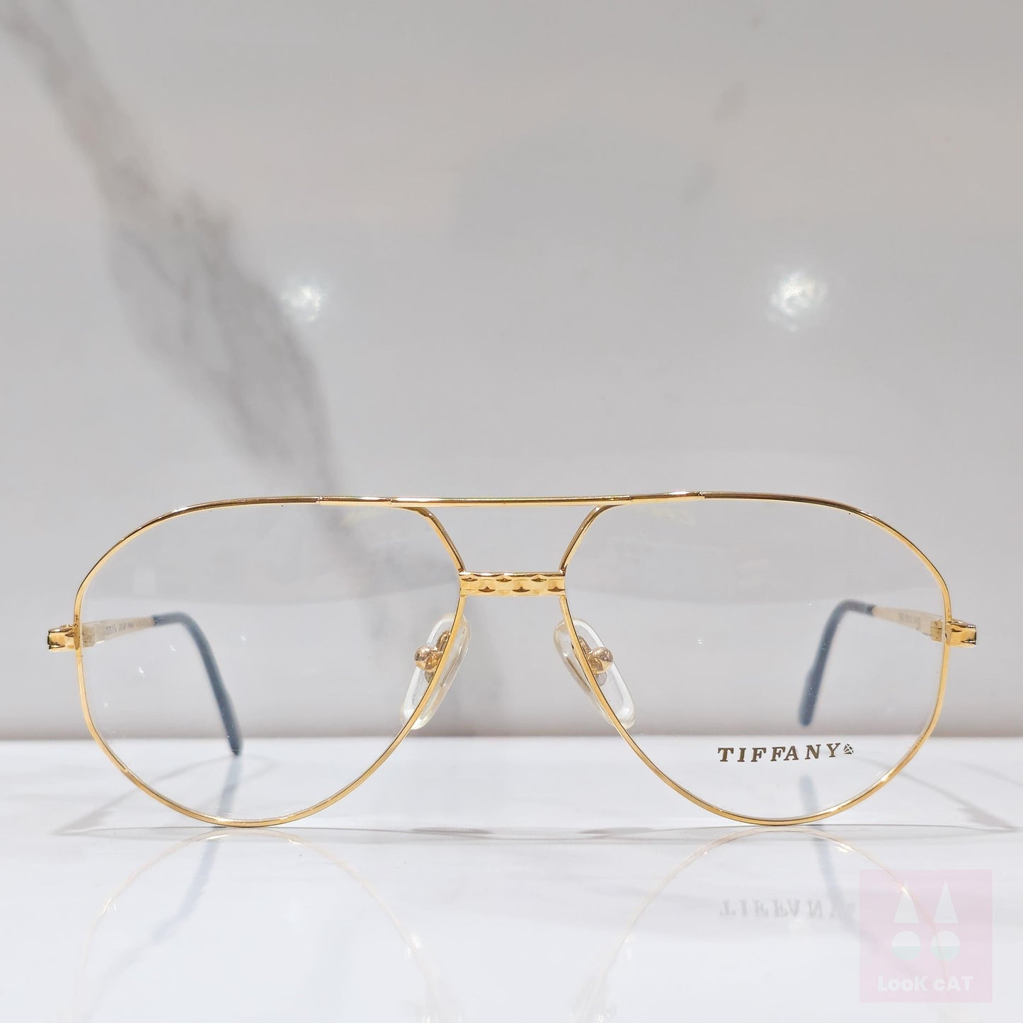 Tiffany T 63 vintage anni '80 '90 occhiali lunette zonnebril shades placcato oro 23k