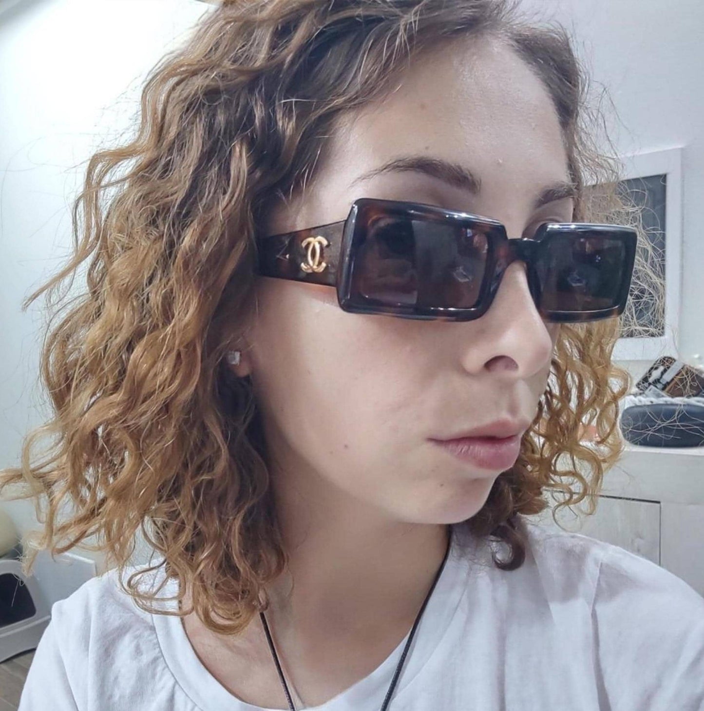 Occhiali da sole vintage Chanel 0018 anni 80 rara lunetta tonalità brille anni '90