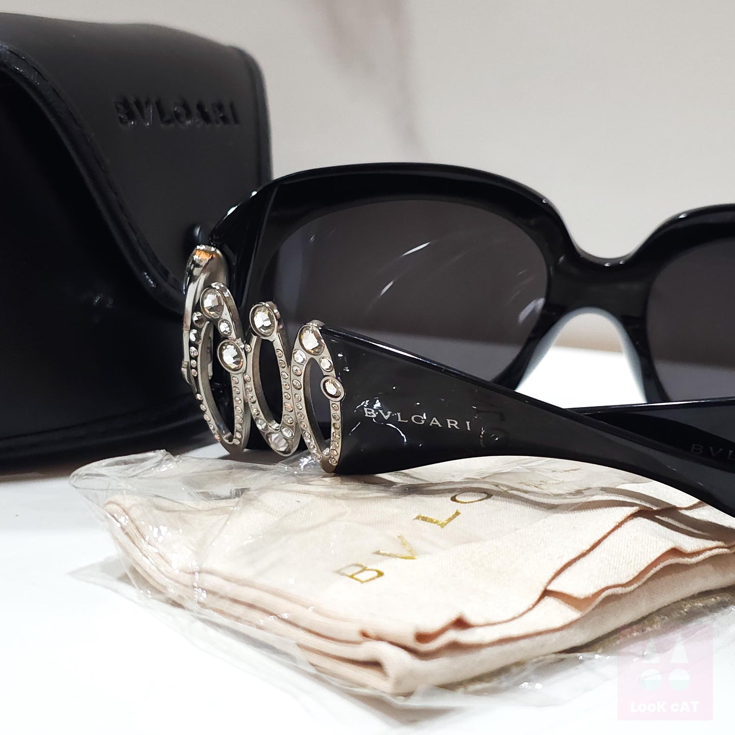 Occhiali da sole vintage Bvlgari 8016 nero lunetta brille sfumature y2k