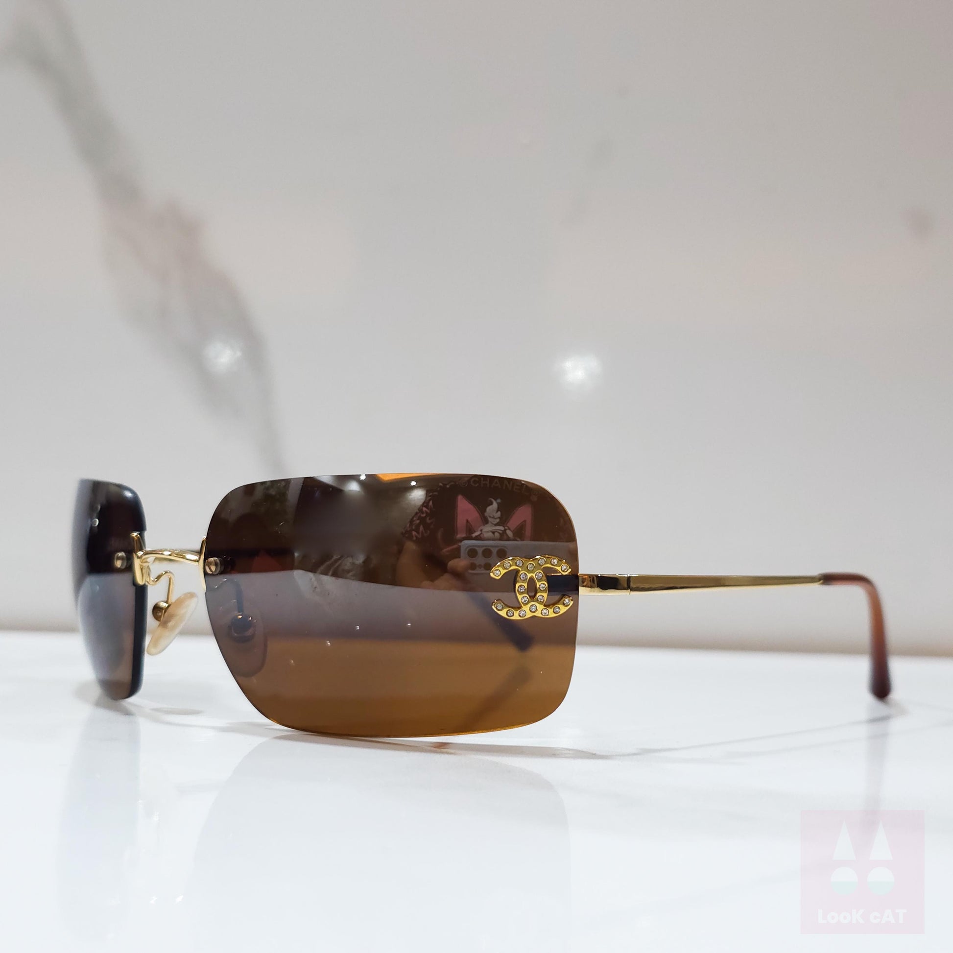 Occhiali da sole Chanel mod 4017 Big C Swarovski rari occhiali da sole lunette brille y2k senza montatura