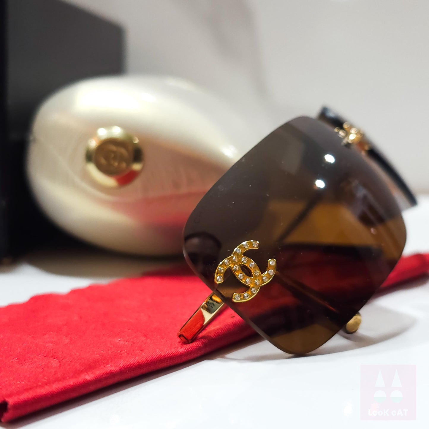 Occhiali da sole Chanel mod 4017 Big C Swarovski rari occhiali da sole lunette brille y2k senza montatura