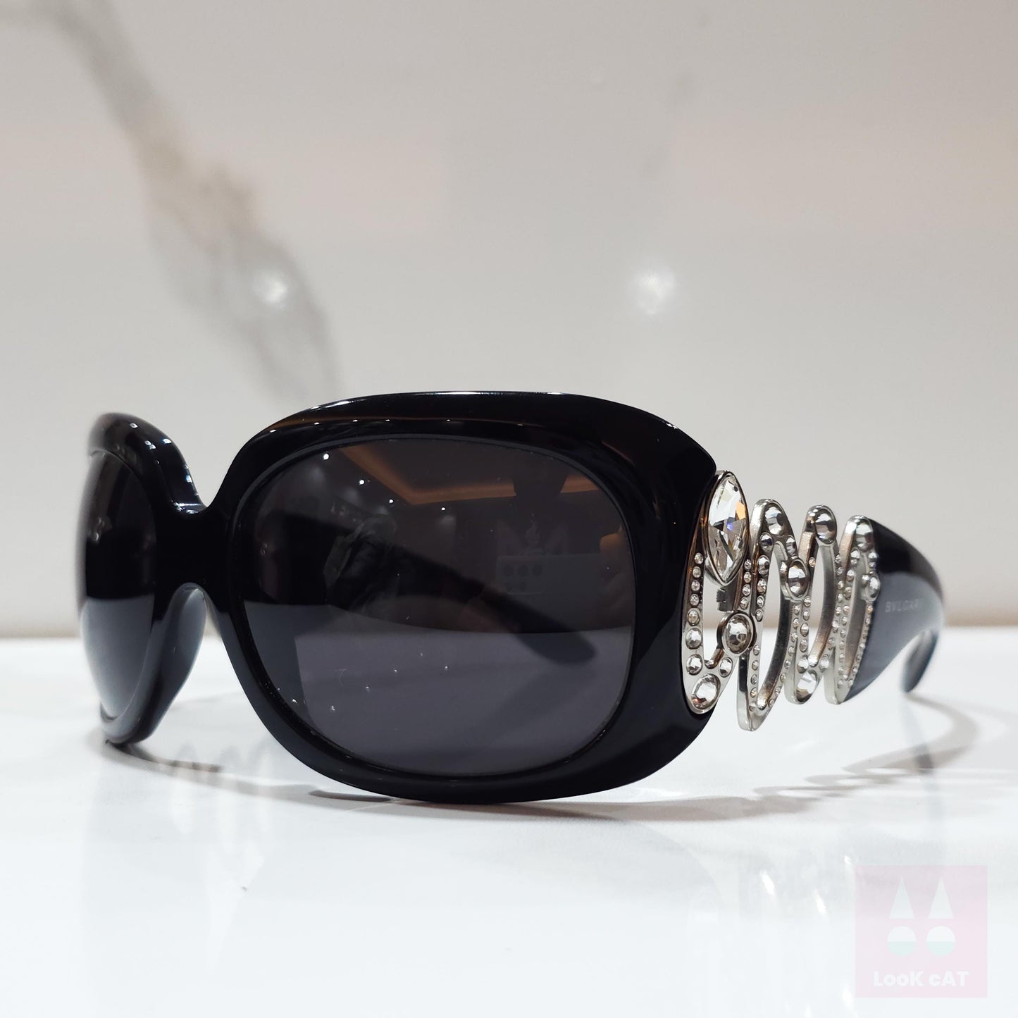 Occhiali da sole vintage Bvlgari 8016 nero lunetta brille sfumature y2k