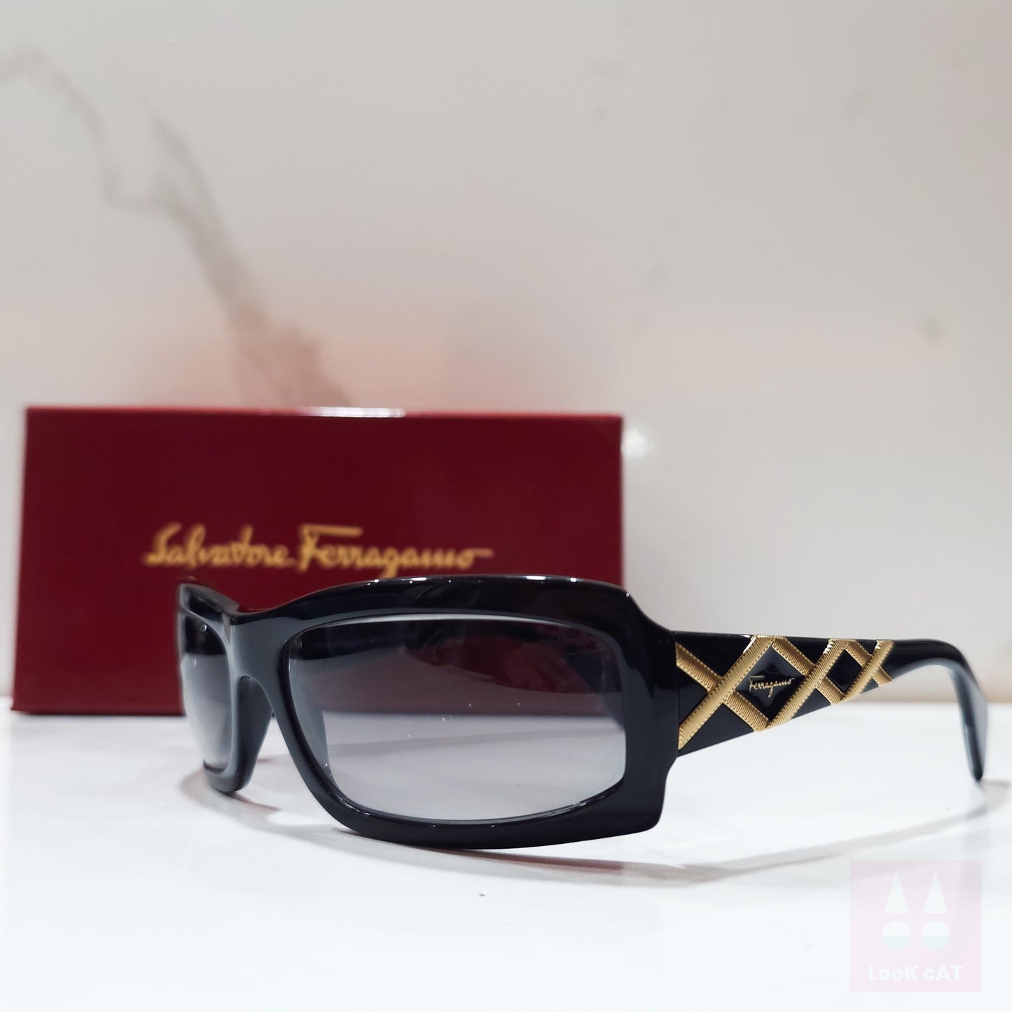 Occhiali da sole Salvatore Ferragamo 2062 senza montatura senza montatura lunetta brille anni '90 tonalità Y2k