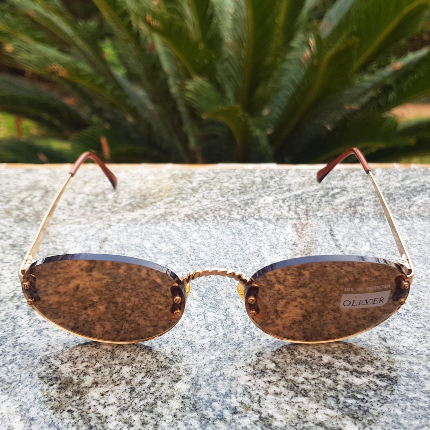 Oliver sunglasses frameless lunette brille NOS oval round lens