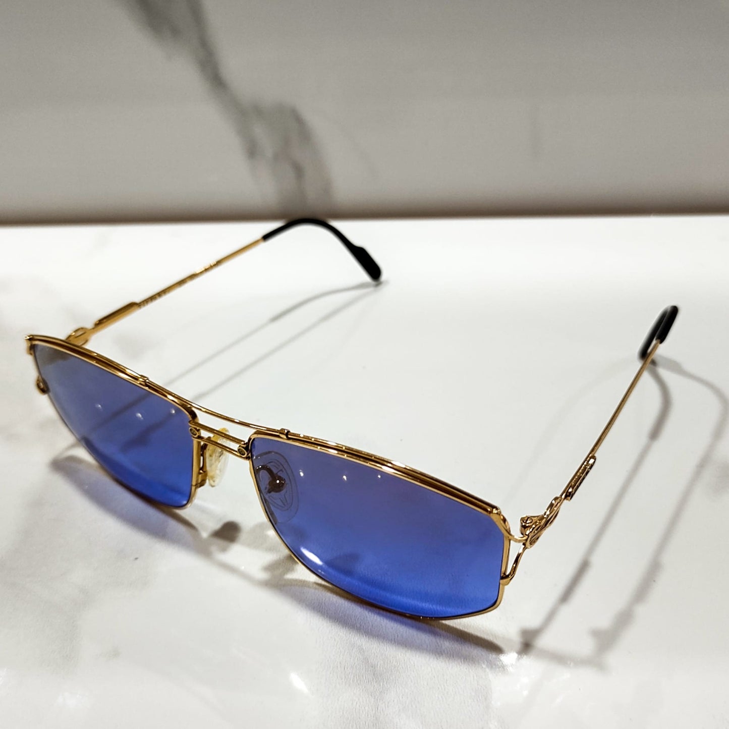 Occhiali da sole vintage anni '90 Tiffany T50 lunetta tonalità zonnebril Placcato oro 23k