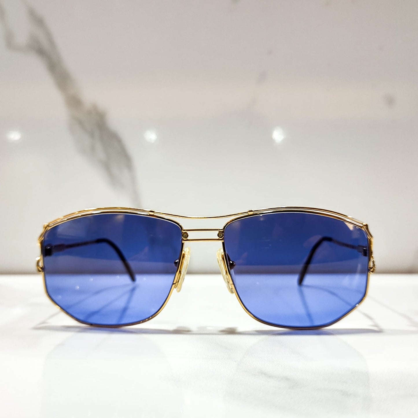 Occhiali da sole vintage anni '90 Tiffany T50 lunetta tonalità zonnebril Placcato oro 23k