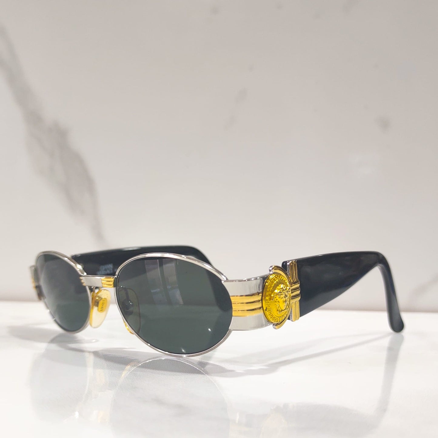 Gianni Versace mod s 72 occhiali da sole vintage lunetta brille lenti tonde anni '90