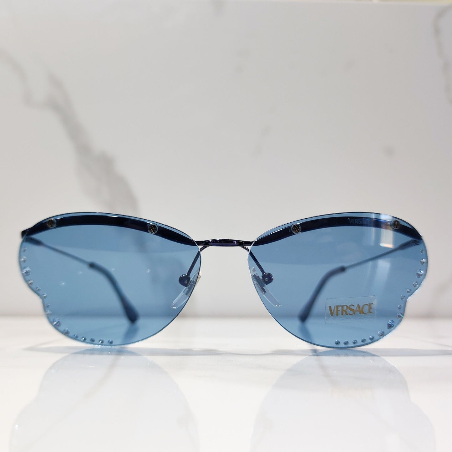 Gianni Versace X 60 occhiali da sole vintage y2k lunetta senza bordo occhiali da suola
