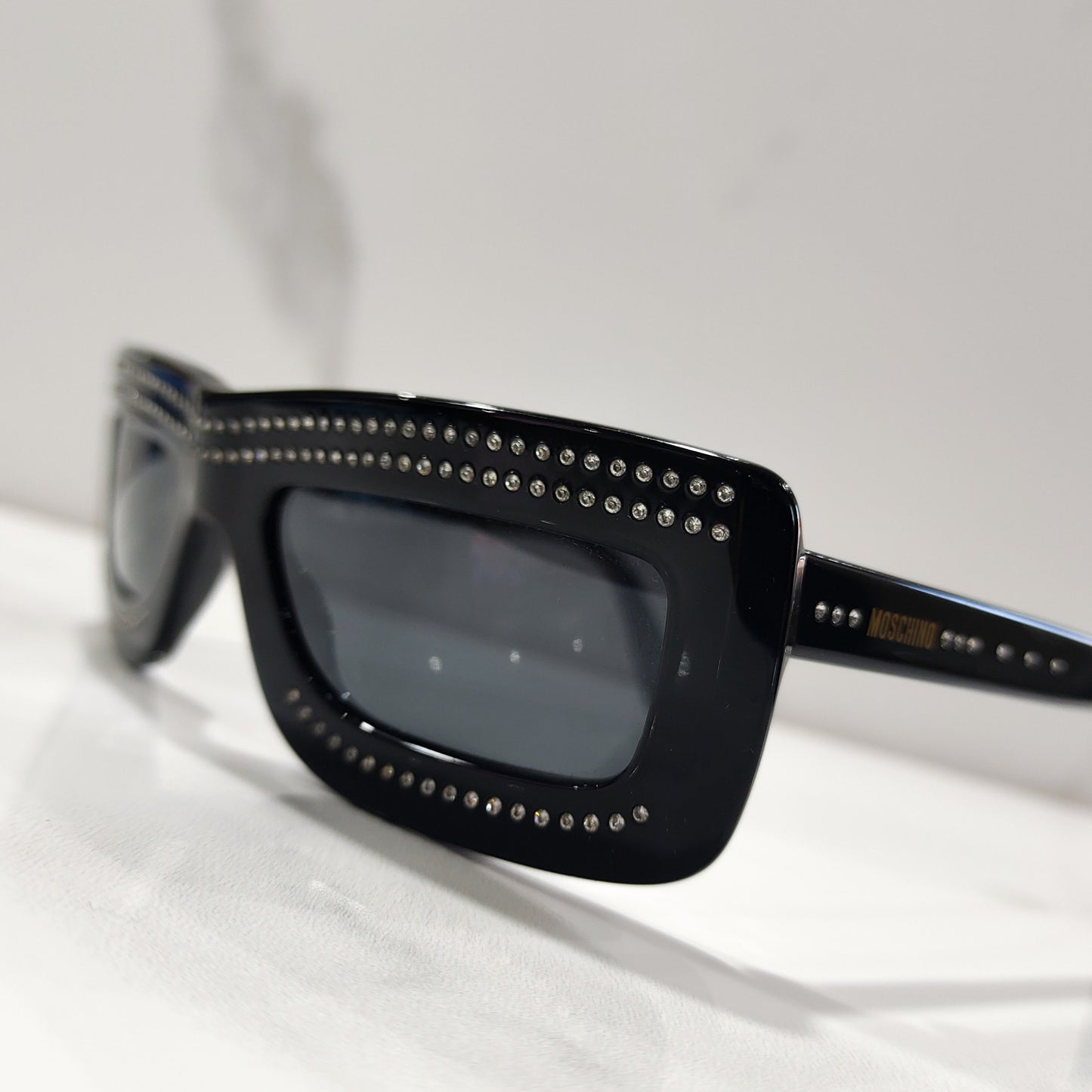 Moschino M 3624 occhiali da sole vintage strass lusso y2k strass lunetta occhiali da sole