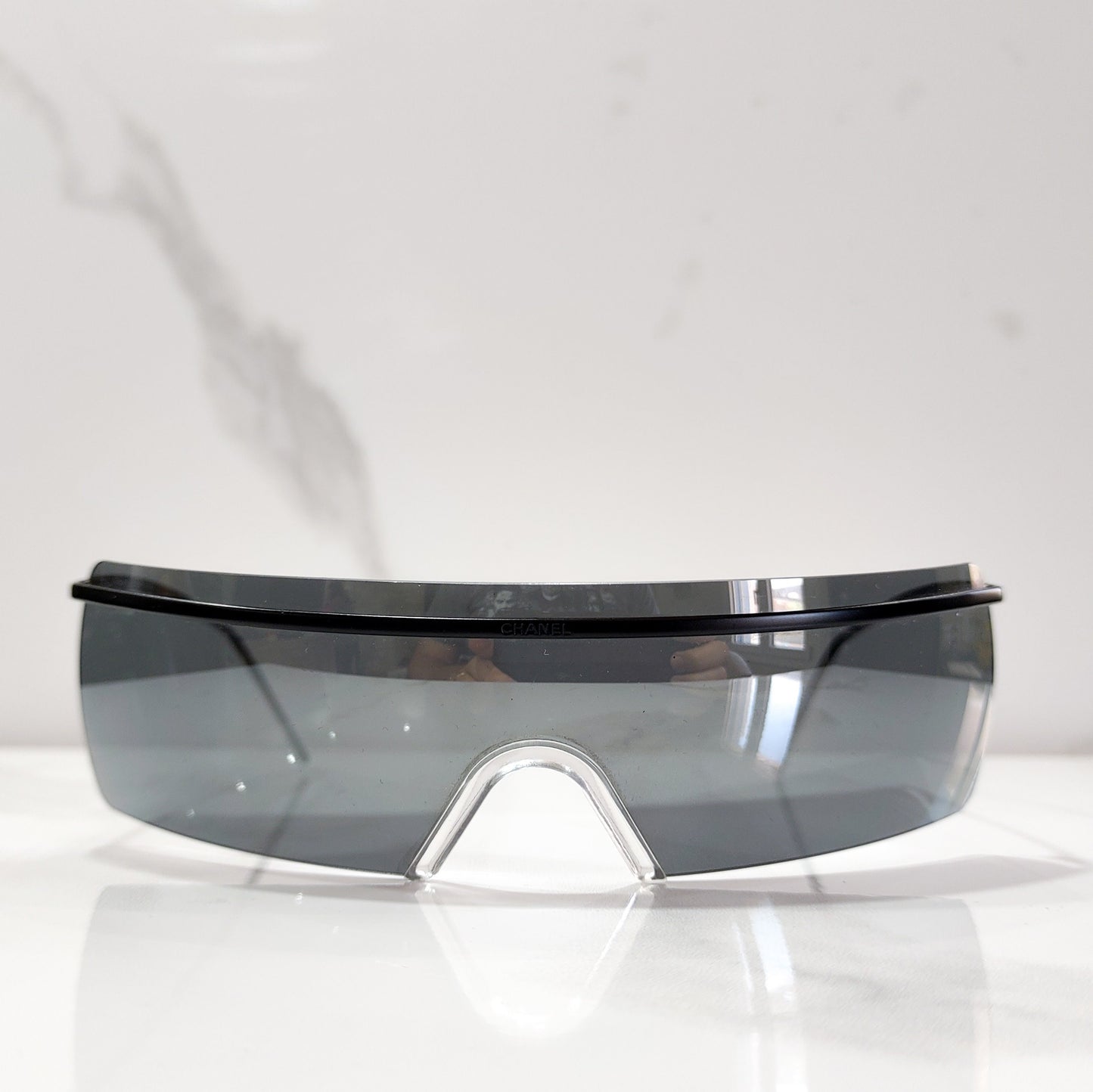 Chanel modello 4045 occhiali da sole wrap shield lunetta brille y2k tonalità