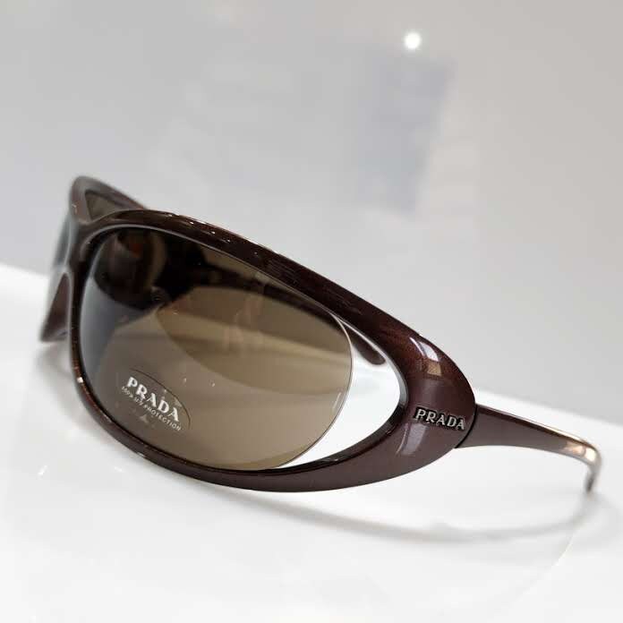 Prada SPR 05I Y2K occhiali da sole vintage NOS occhiali gafas wrap shield