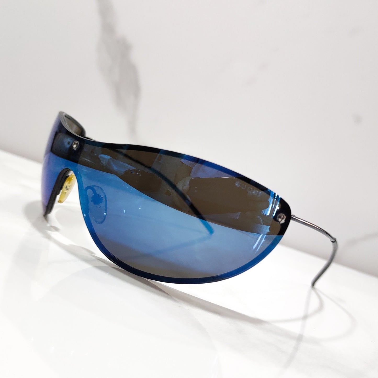 Gucci GG 1657 occhiali da sole vintage wrap shield occhiali lunetta brille y2k